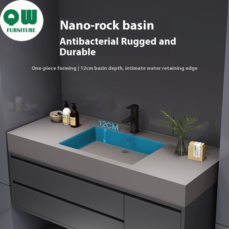 QW- Smart Mirror Real Wood Storage Bathroom Wash Cabinet