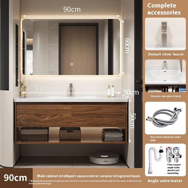Kabinet kayu QW- Hua To Cermin pintar di bilik mandi Set sinki bilik mandi 