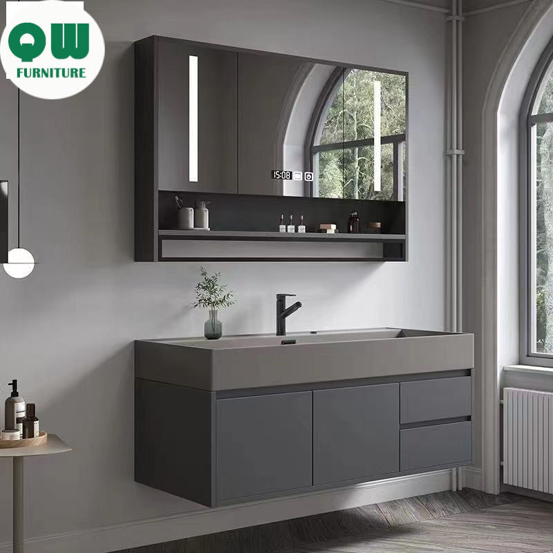 QW- Smart Mirror Real Wood Storage Bathroom Wash Cabinet