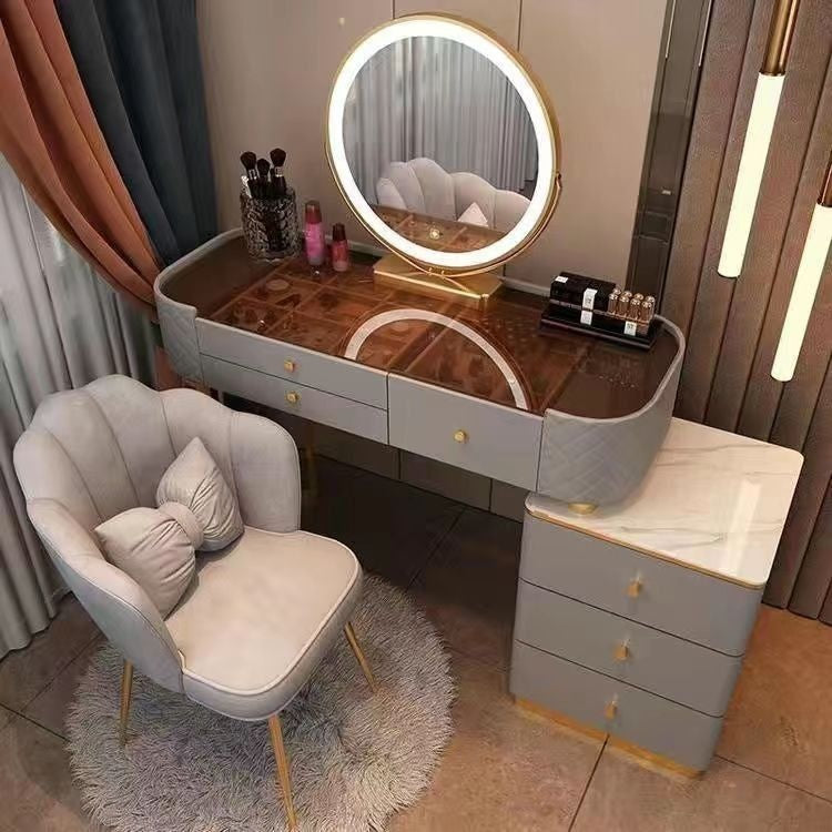 Bedroom Clear Glass Nordic Style Small Simple Dressing Storage Cabinet Table
