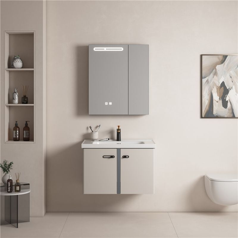 Kabinet simpanan bilik mandi pintar cermin keluli tahan karat aluminium QW- 