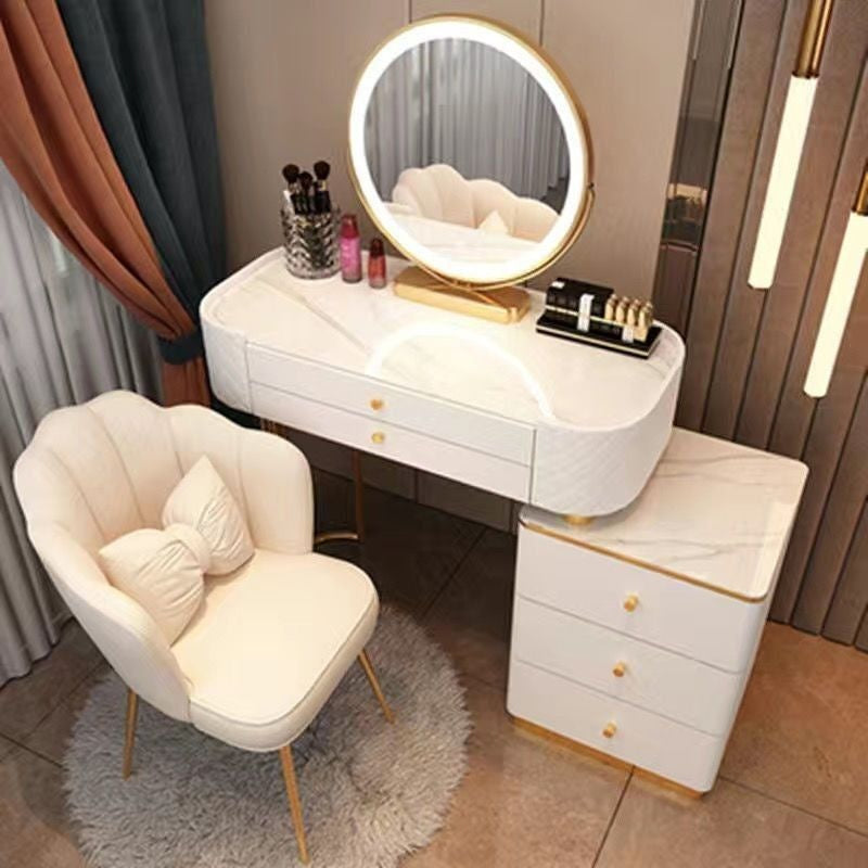 Bedroom Clear Glass Nordic Style Small Simple Dressing Storage Cabinet Table