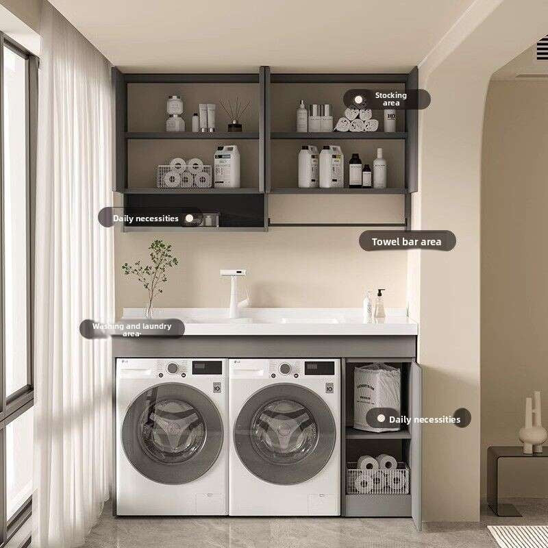Set sinki bilik mandi aluminium QW- Kabinet simpanan bilik mandi Penyesuaian diterima 