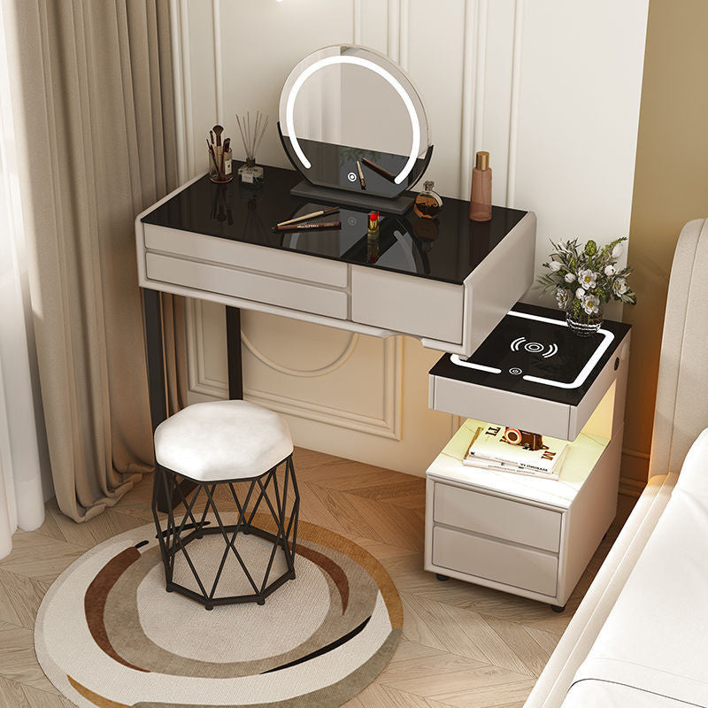 Smart Solid Wood Dressing Table Wireless Charging Bedroom Makeup Single Cabinet Modern Simple
