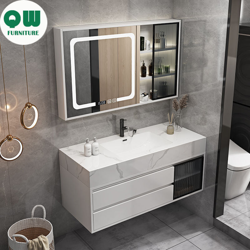 QW- Smart Bathroom, Mirror Bathroom Storage Cabinet, Basin Set