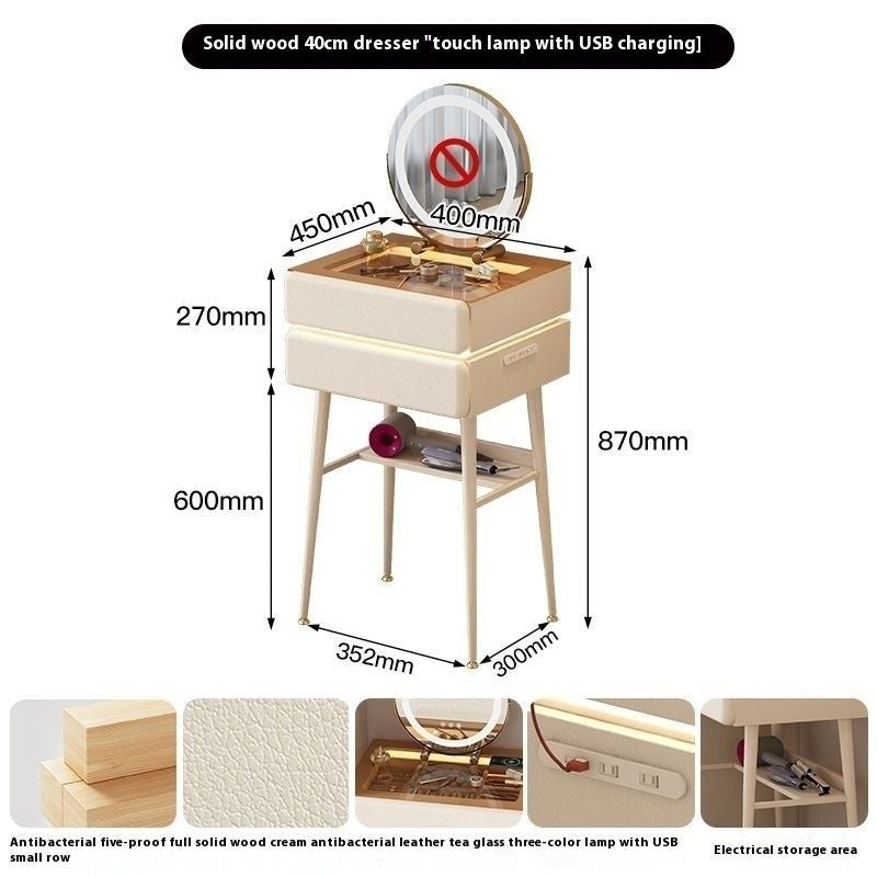 Multifunctional Mini Small Bedroom Modern Simple Dressing Table New Style Safety Glass