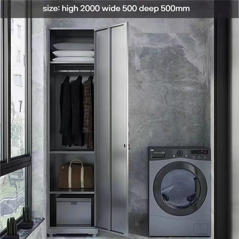 wardrobe 304 Stainless Steel Balcony Storage Clothes Changing Shoe Cabinet, Shelves, Multi-layer Bedroom Shelves