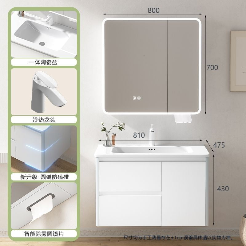 Set Kabinet Pintar Logam Aluminium QW- dengan Singki Bilik Mandi 