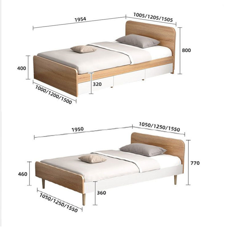 Single 1.2 meters 1 meter modern simple home economical storage children's mattress low bed