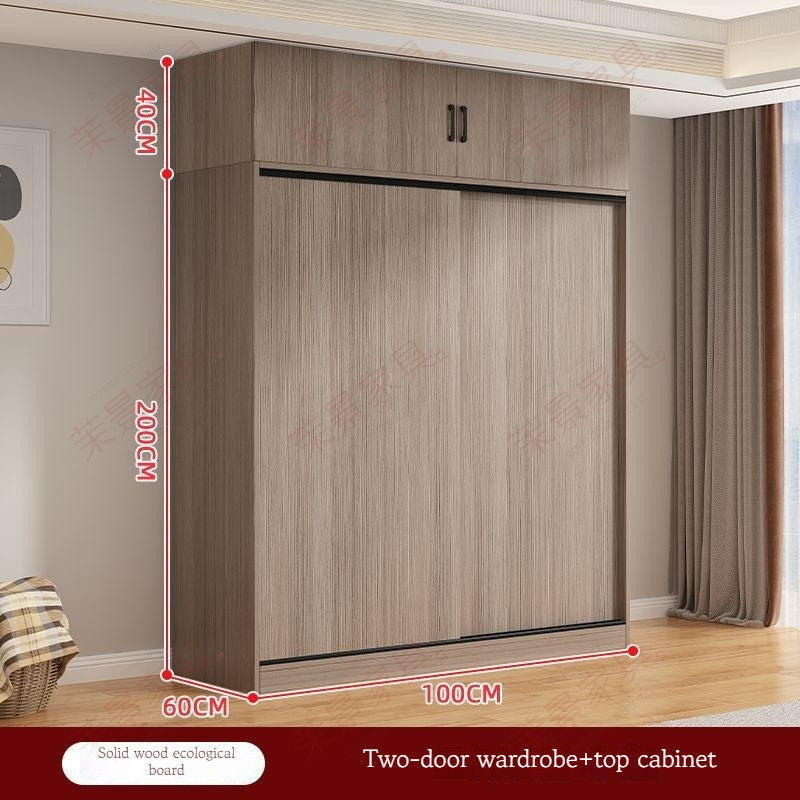 Solid Wood Sliding Door Home Bedroom Modern Simple Storage Cabinet Wardrobe 1.8m