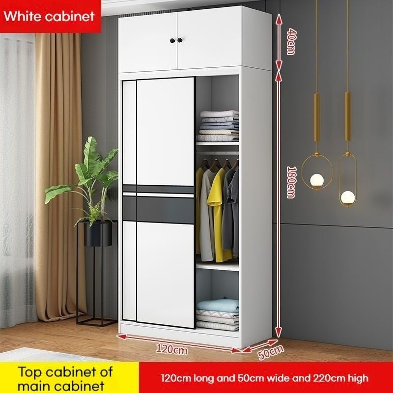 Kabinet moden ringkas pintu gelangsar bilik tidur rumah kayu padu