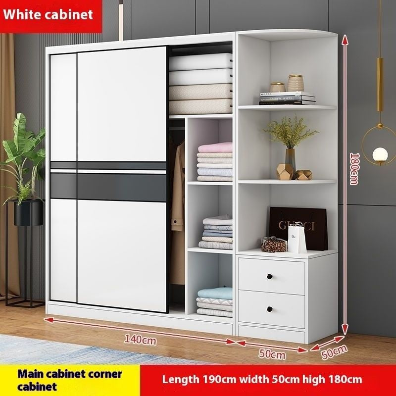 Kabinet moden ringkas pintu gelangsar bilik tidur rumah kayu padu