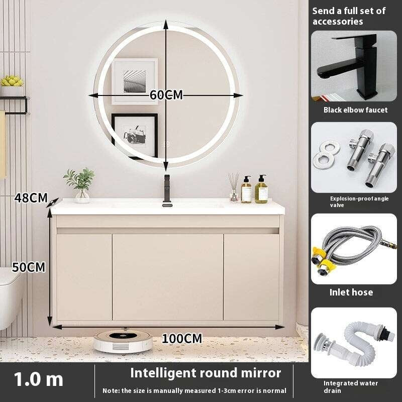 QW- Kabinet Penyimpanan Singki Cermin Pintar di Bilik Mandi 