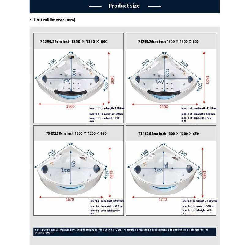 Tab mandi QW- Segitiga Sama Sisi dengan urutan Tab mandi sistem pemanasan 