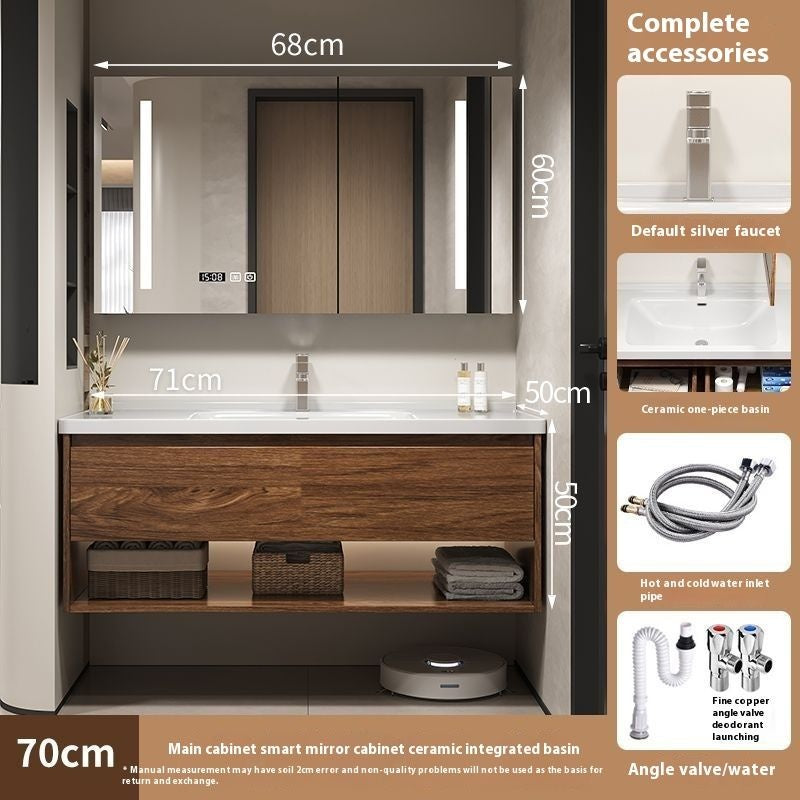 Kabinet kayu QW- Hua To Cermin pintar di bilik mandi Set sinki bilik mandi 