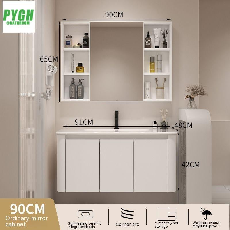QW- Basin space aluminum integrated basin cabinet, bathroom mirror, storage cabinet