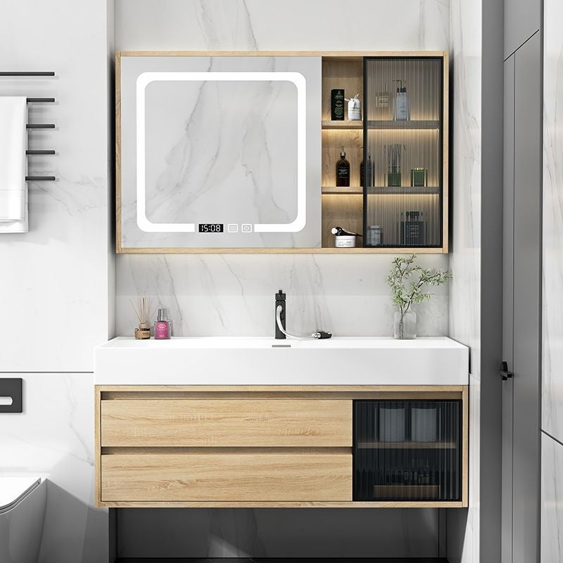 QW- Kabinet Penyimpanan Singki Batu Nano Cermin Pintar di Bilik Mandi 