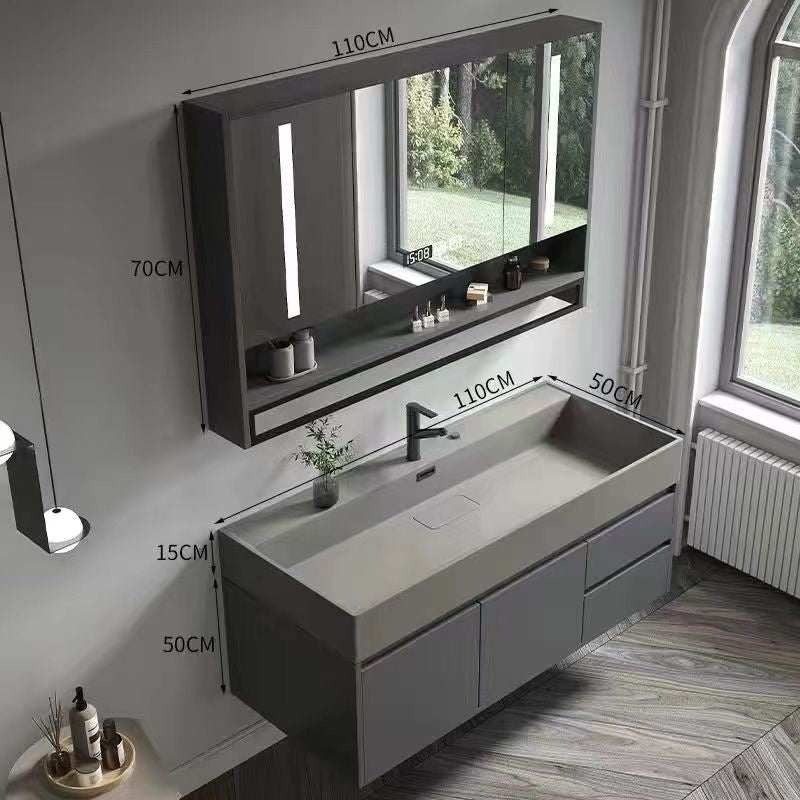 QW- Smart Mirror Real Wood Storage Bathroom Wash Cabinet