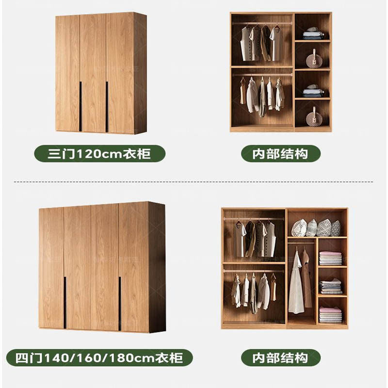 Home Bedroom Solid Wood Easy Assembly Small Wardrobe Children's Storage Cabinet