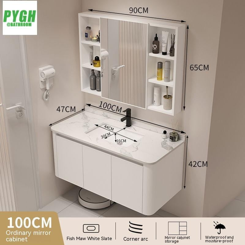 QW- Basin space aluminum integrated basin cabinet, bathroom mirror, storage cabinet