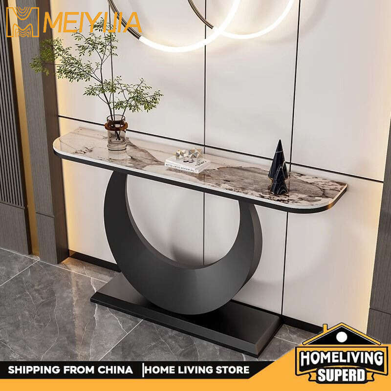 Meja batu hujung bar ruang tamu, kabinet masuk, ringkas, moden, mewah ringan, meja dinding ruang tamu