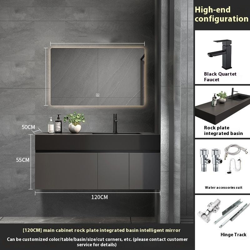 QW- Custom-made Real Wood Storage Cabinet Smart Mirror Sink in the Bathroom