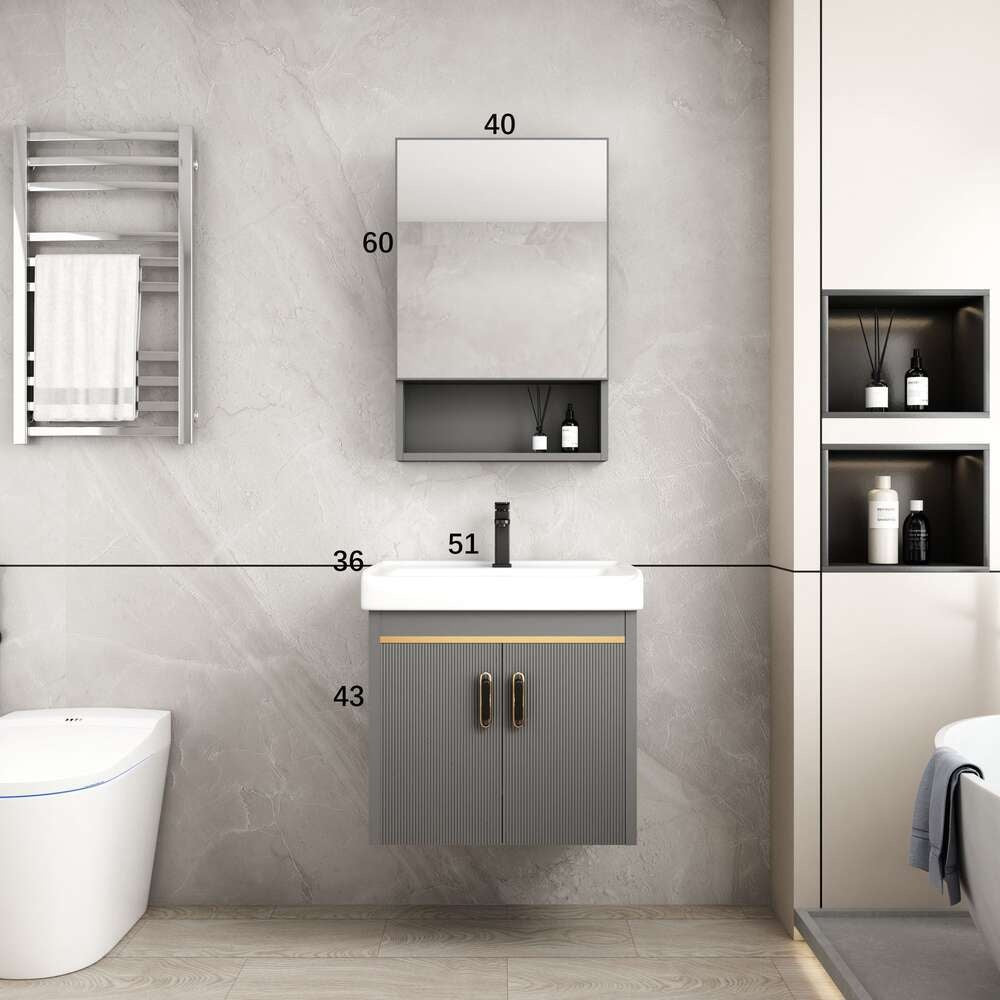Kabinet Penyimpanan Aluminium QW- Cermin Pintar di Bilik Mandi, Singki Bilik Mandi 