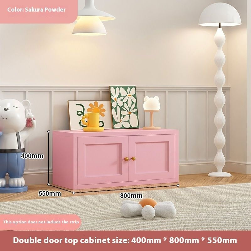 Cream Windbreaker Bedroom Home Iron Wardrobe Three-Door Storage Cabinet Easy Combination