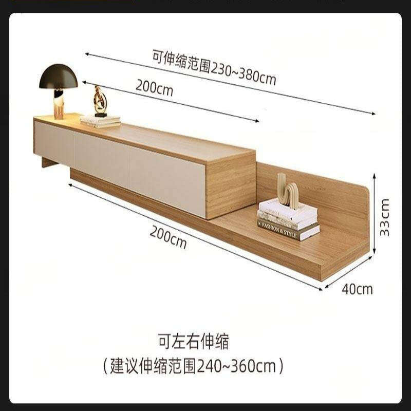and Coffee Table Set, Expandable TV Stand, Modern Minimalist Floor Cabinet