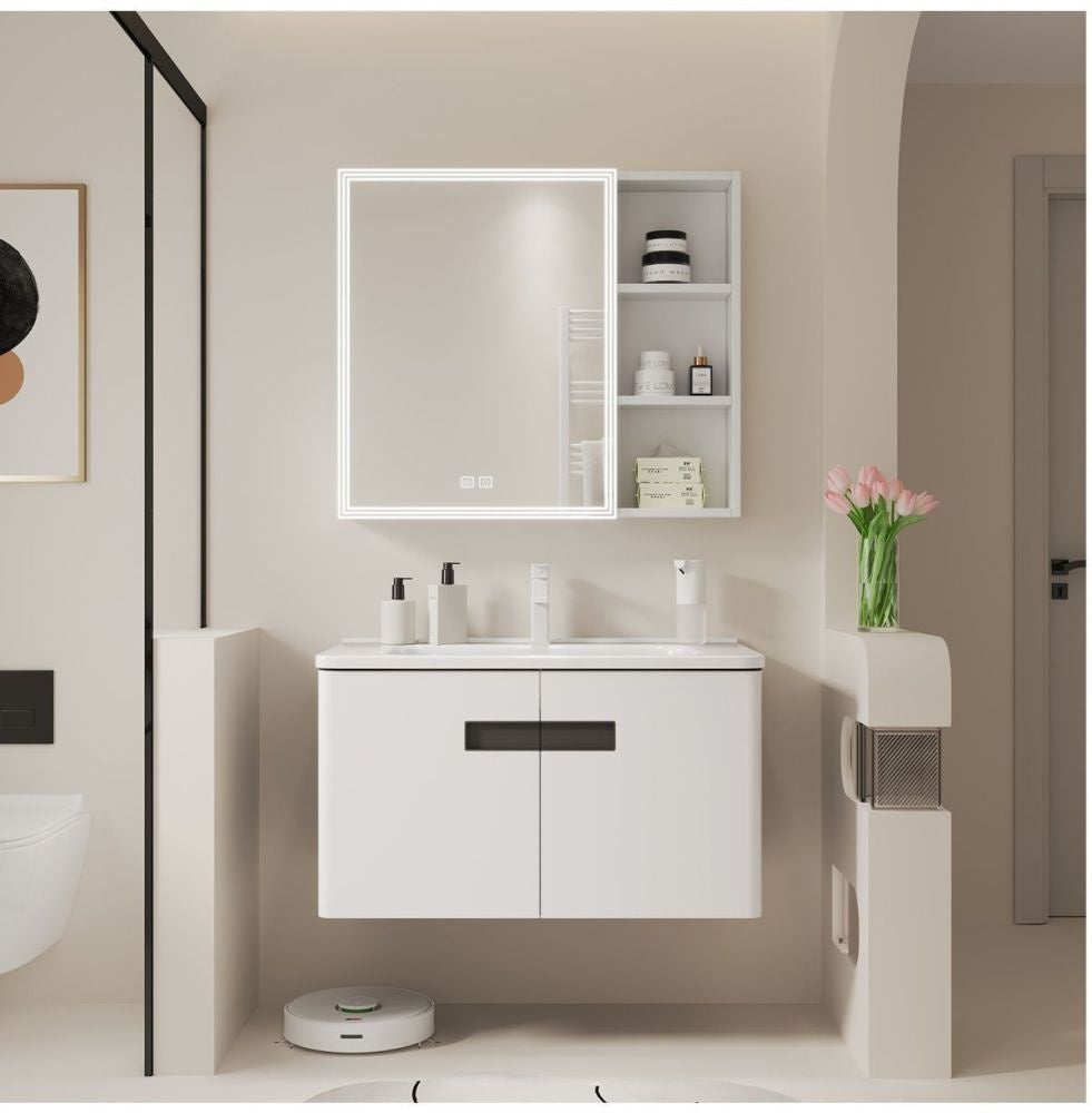 Aluminium aloi QW membuat kabinet simpanan untuk bilik mandi, kabinet cermin dan set sinki. 
