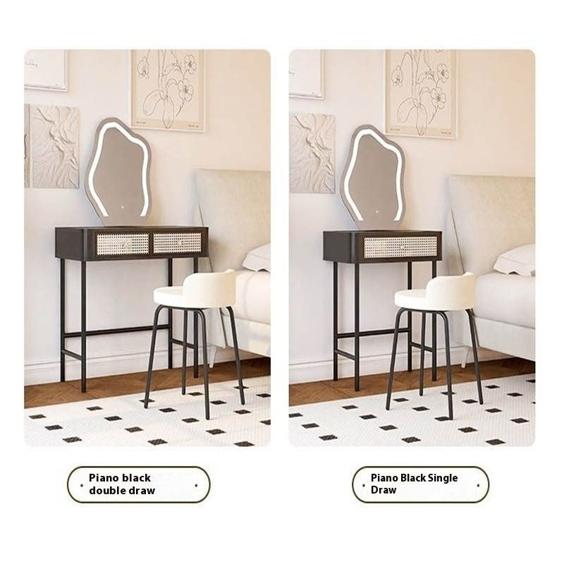 Cream Wind Simple Modern Glass Iron Art Large Bedroom Dressing Table