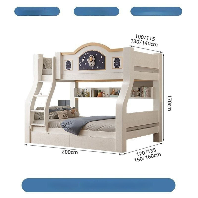 Two-story bunk high-low wooden children's small bed, solid wood, many sizes