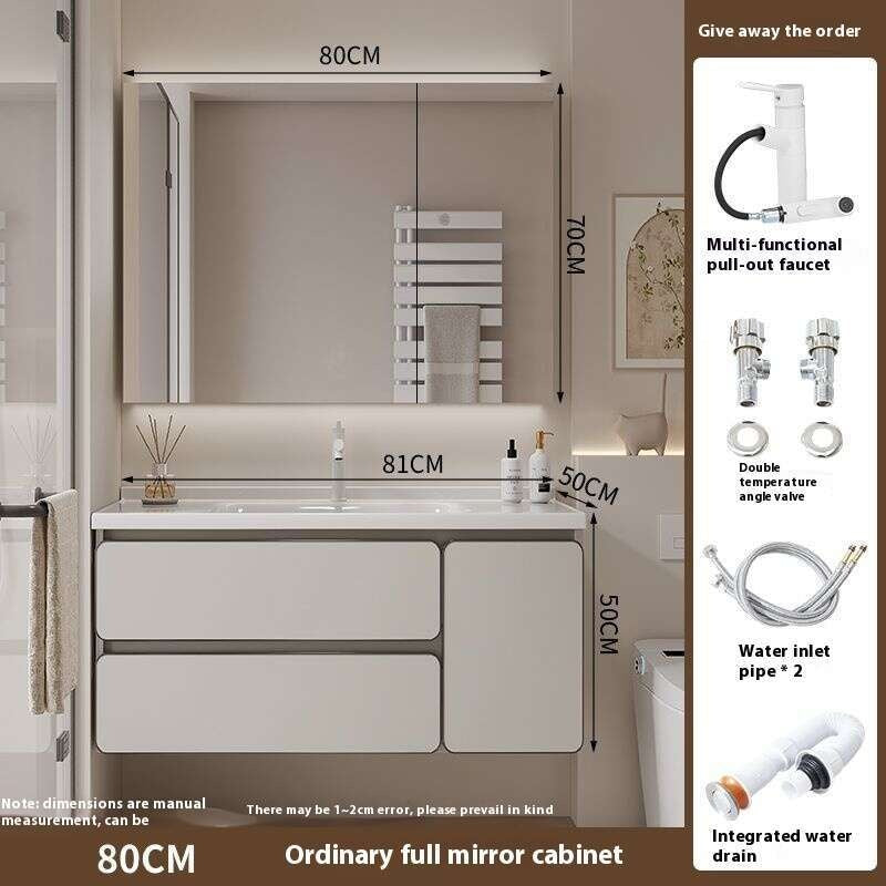 QW- Real wood storage cabinet smart mirror in the bathroom, bathroom sink