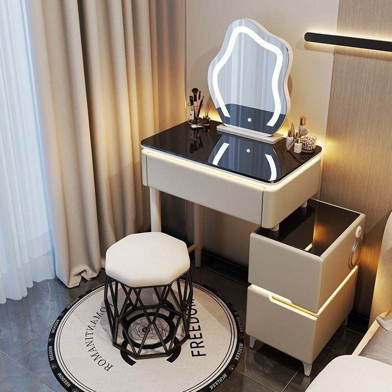 Smart Solid Wood Cream Wind Small Large Bedroom Premium Dressing Table