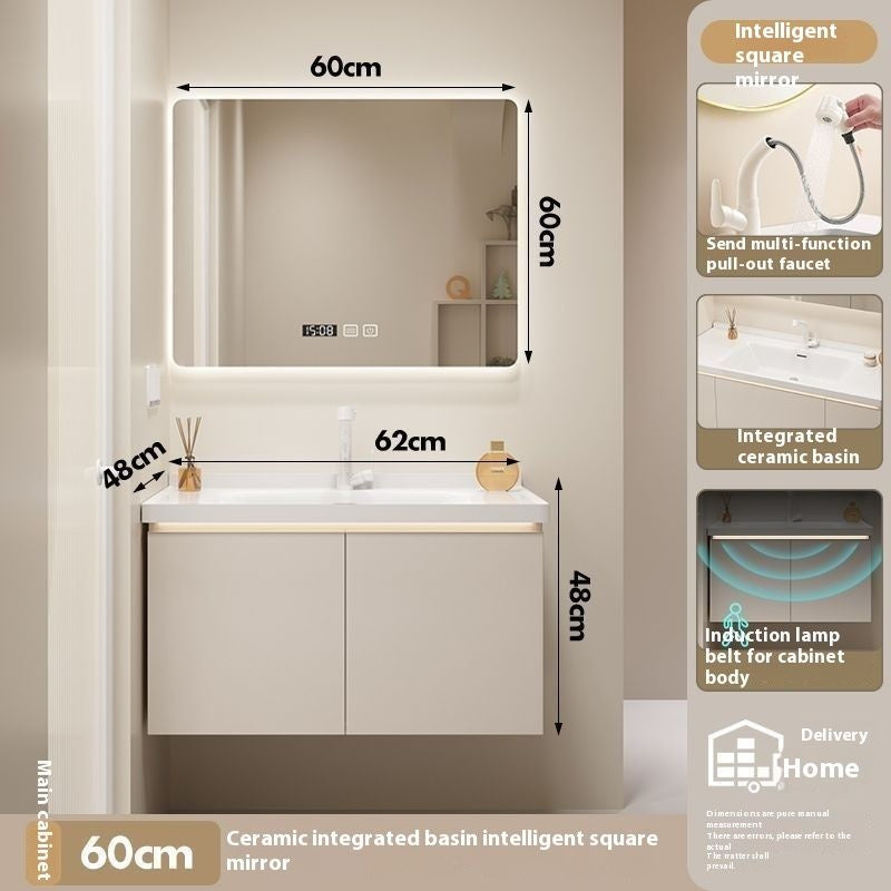 QW- Bathroom storage made from real wood, smart mirror cabinet in the bathroom, bathroom sink