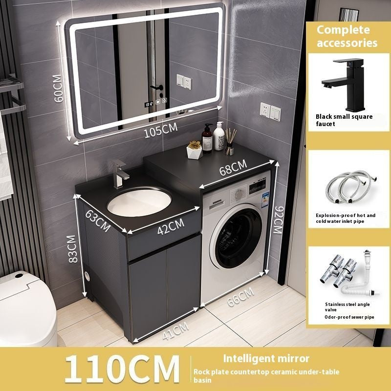 QW- Aluminum Storage Cabinet Bathroom Sink Set Washing Machine Table