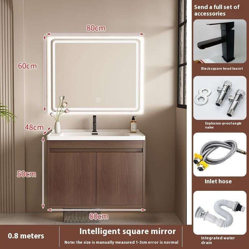 QW- Kabinet Penyimpanan Singki Cermin Pintar di Bilik Mandi 
