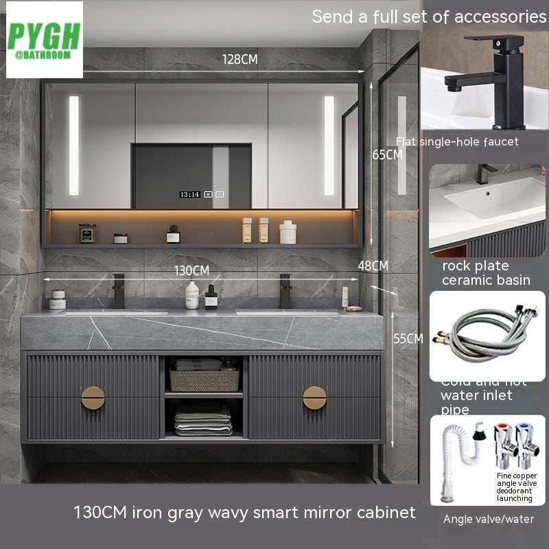 QW- Mirror Cabinet, Combo of Two Face Washing Sets, Bathroom Sink