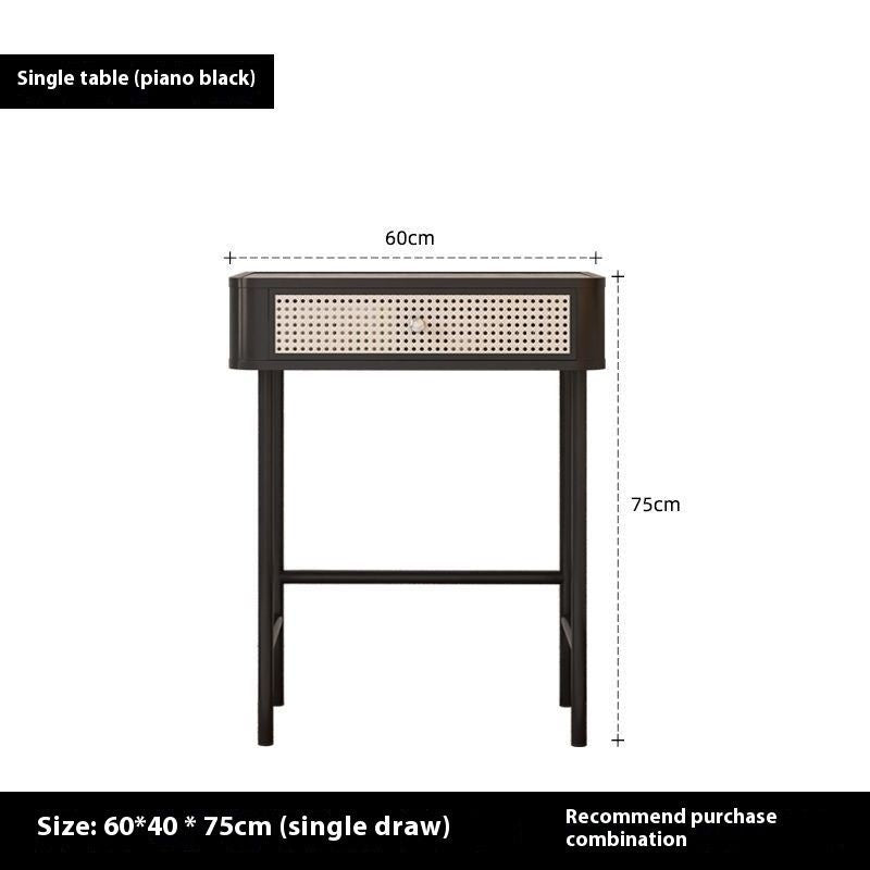 Cream Wind Simple Modern Glass Iron Art Large Bedroom Dressing Table