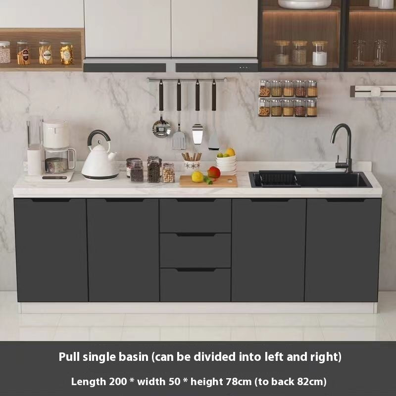 QW- Aluminum Alloy Kitchen Storage Cabinet with Free Sink