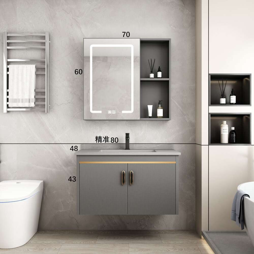 Kabinet Penyimpanan Aluminium QW- Cermin Pintar di Bilik Mandi, Singki Bilik Mandi 
