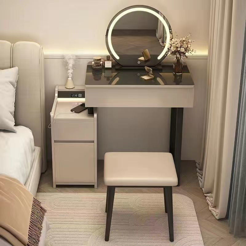 Modern Luxury Solid Wood Bedroom Dressing Table Multi-functional Storage Cabinet One Set