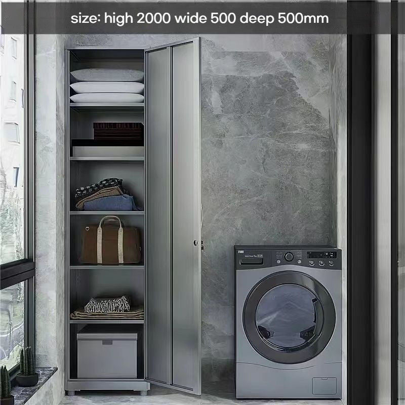 wardrobe 304 Stainless Steel Balcony Storage Clothes Changing Shoe Cabinet, Shelves, Multi-layer Bedroom Shelves