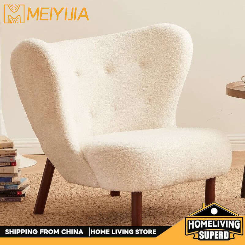 Single sofa with minimalist design, fleece jacquard lounge chair for the living room or balcony, comfortable sofa.