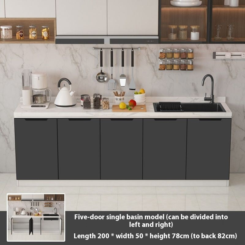 QW- Aluminum Alloy Kitchen Storage Cabinet with Free Sink