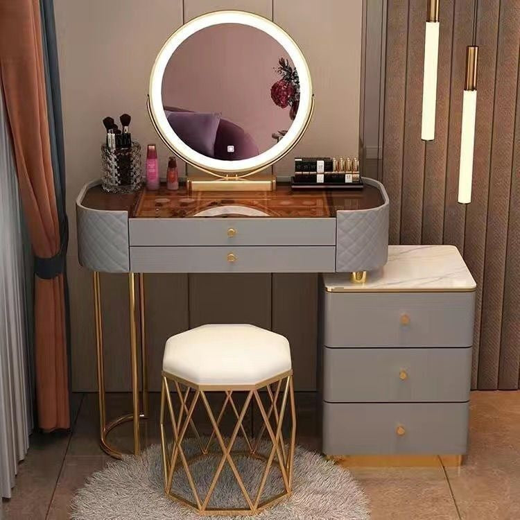 Bedroom Clear Glass Nordic Style Small Simple Dressing Storage Cabinet Table