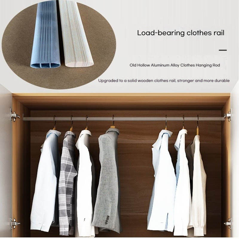 Solid Wood Home Bedroom Easy Assembly Rental House Wardrobe Simple Modern Small Sliding Style Storage Cabinet