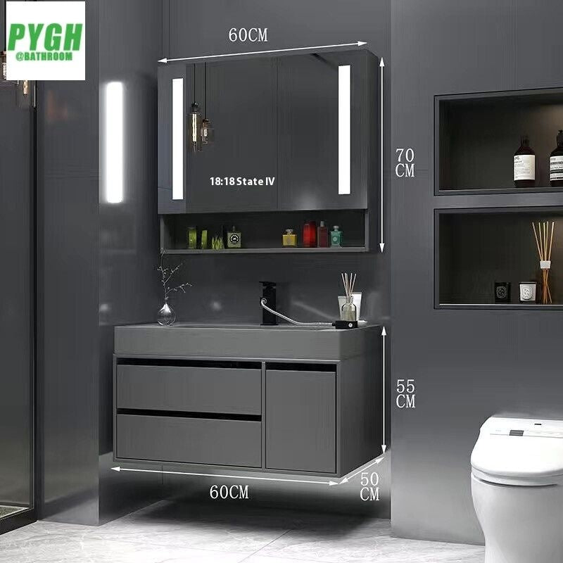 QW- Smart Mirror Real Wood Storage Bathroom Wash Cabinet