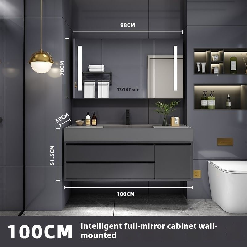 QW- Smart Mirror Real Wood Storage Bathroom Wash Cabinet
