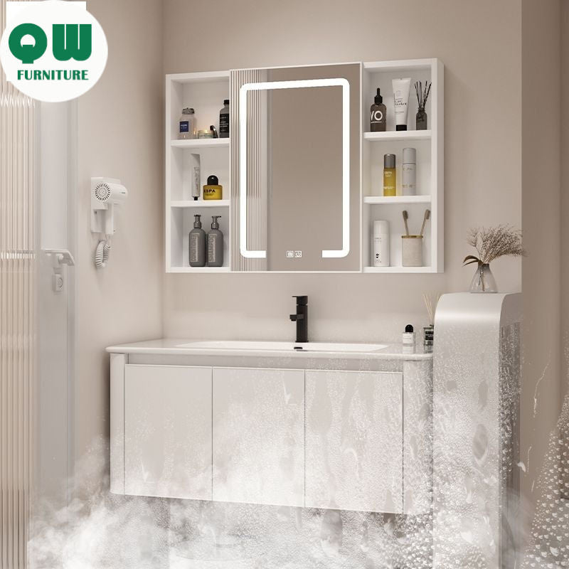 QW- Basin space aluminum integrated basin cabinet, bathroom mirror, storage cabinet